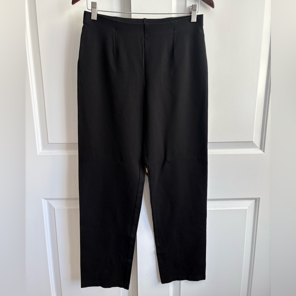 Eileen Fisher Black Stretch Ponte Elastic Waist Pants Sz Small